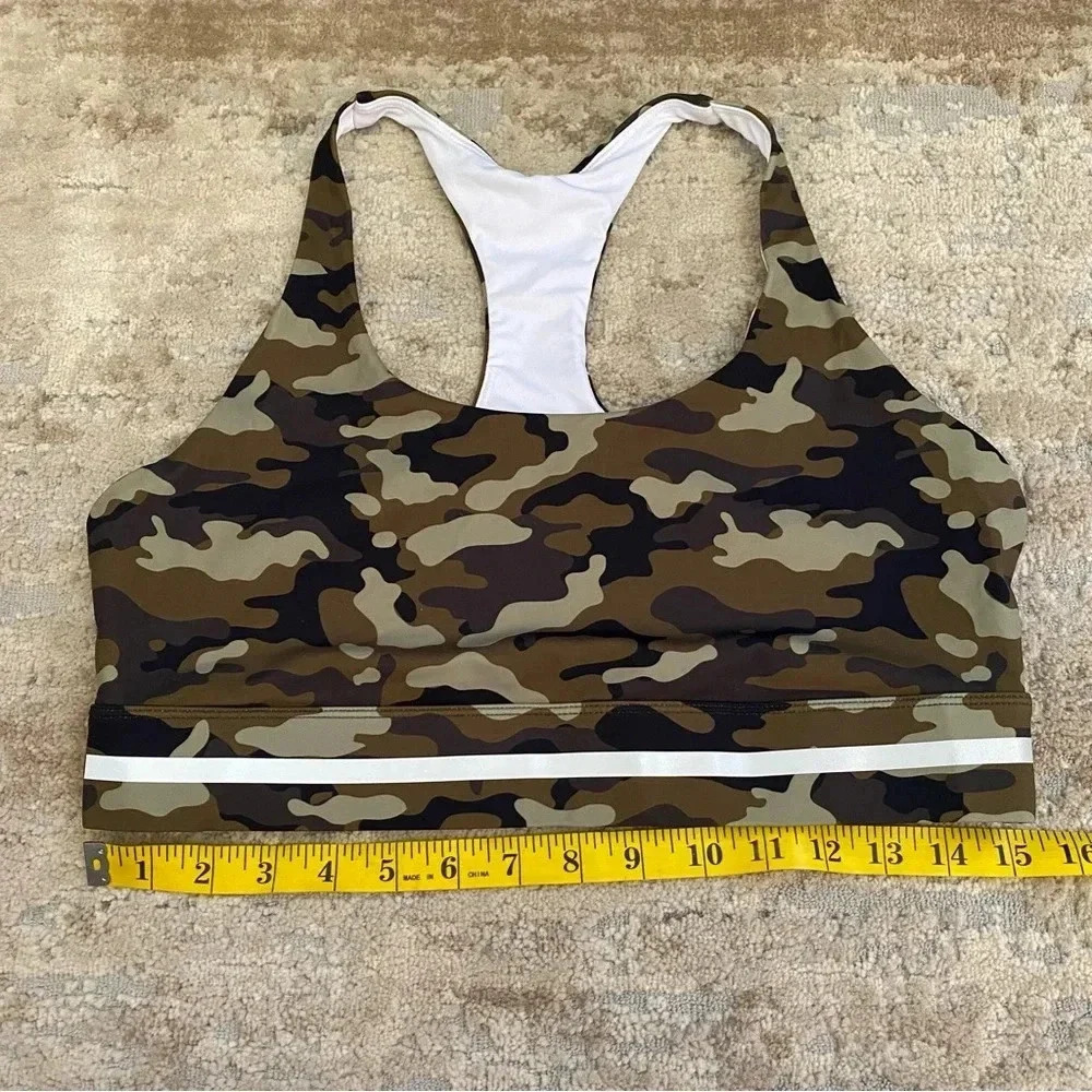 ZYIA Light Green Camo Reflective Soft n Snug Racer Back Sports Bra: XXL - Picture 3 of 7